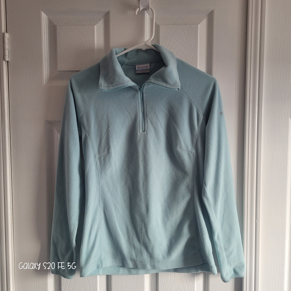 Light Blue Columbia Quarter-Zip Fleece Pullover